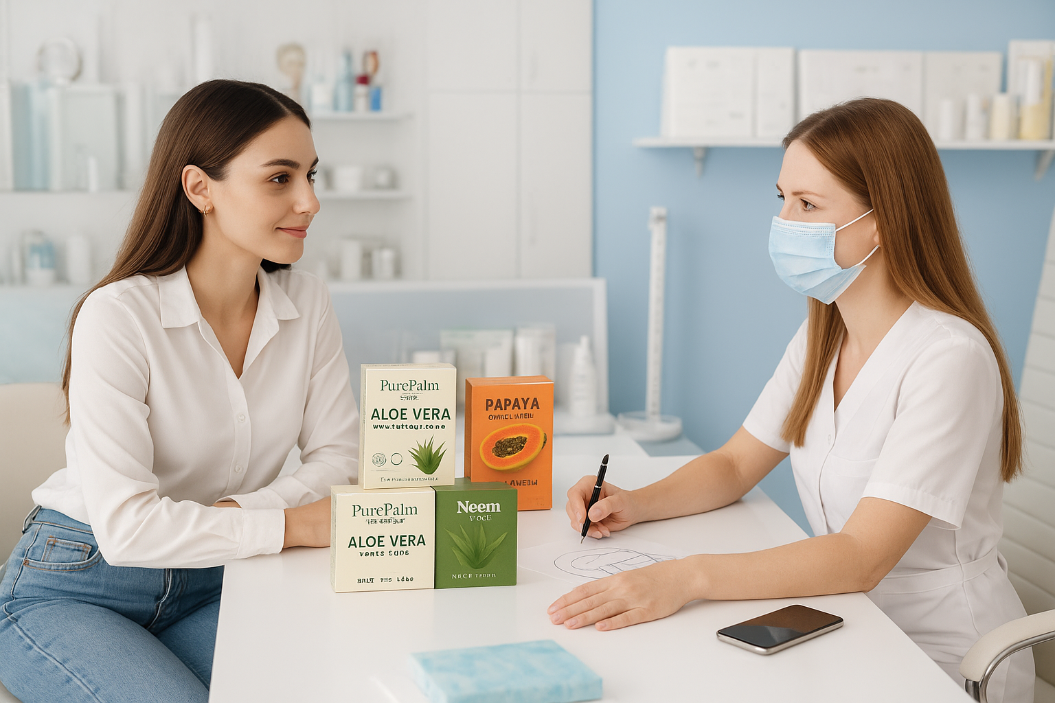 Skincare consultation with expert