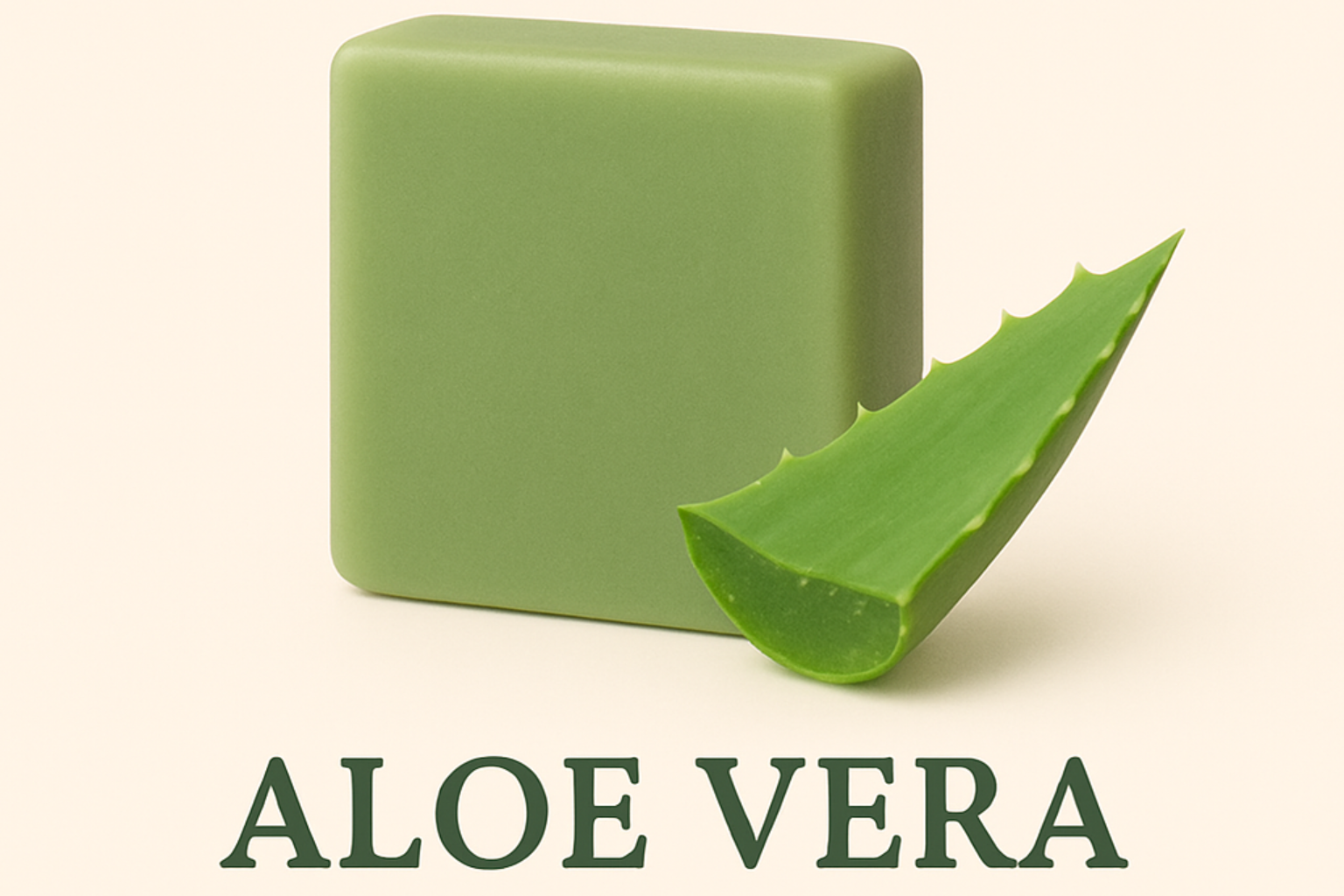 Aloe Vera Hydrating Bar with aloe leaves